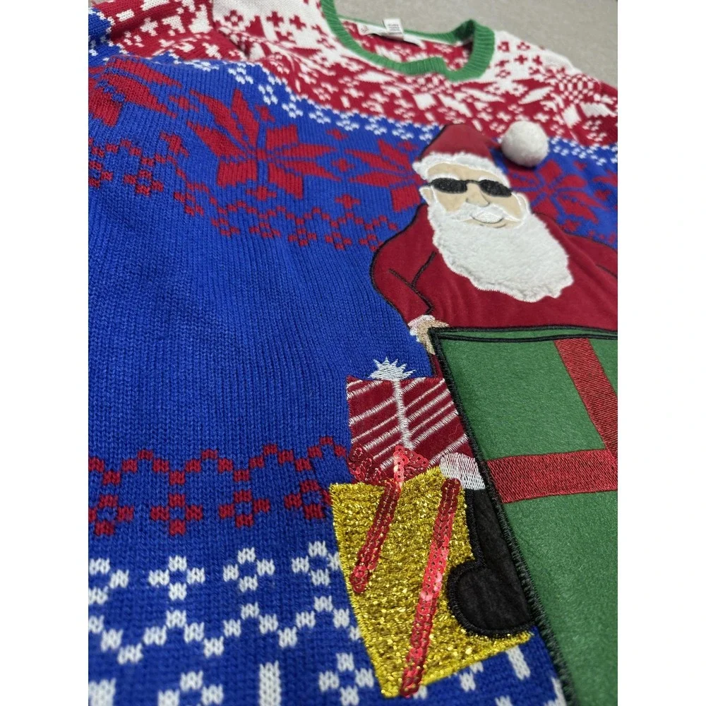 Jolly Sweaters Sweater‎ Mens XL Santa Claus Sunglasses Christmas Ugly Holiday
